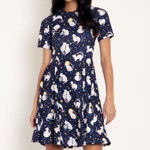 Blackmilk Zodiac Cats Longline Evil Tee Dress Medium